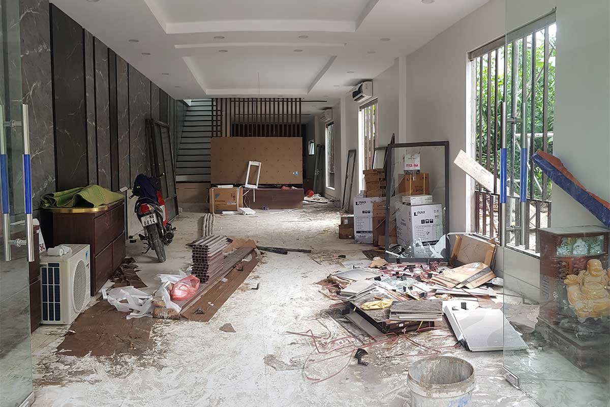 Ambiente antes da limpeza pós obra